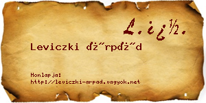 Leviczki Árpád névjegykártya